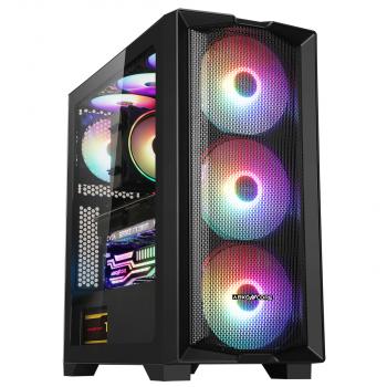 ABKONCORE H450X Fixed Spectrum Colors Front 3X 140mm Fan &120mm Rear Fixed Spectrum Fan Tempered Glass Case