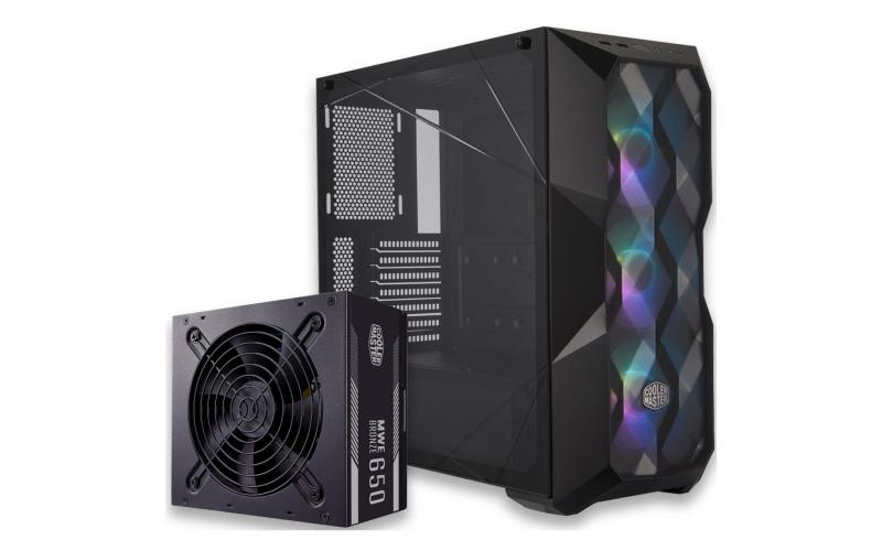 Cooler Master MasterBox TD500 Mesh ARGB Black Mid Tower Tempered Glass Gaming Case + 650W 80+ Bronze Pre-Installed PSU