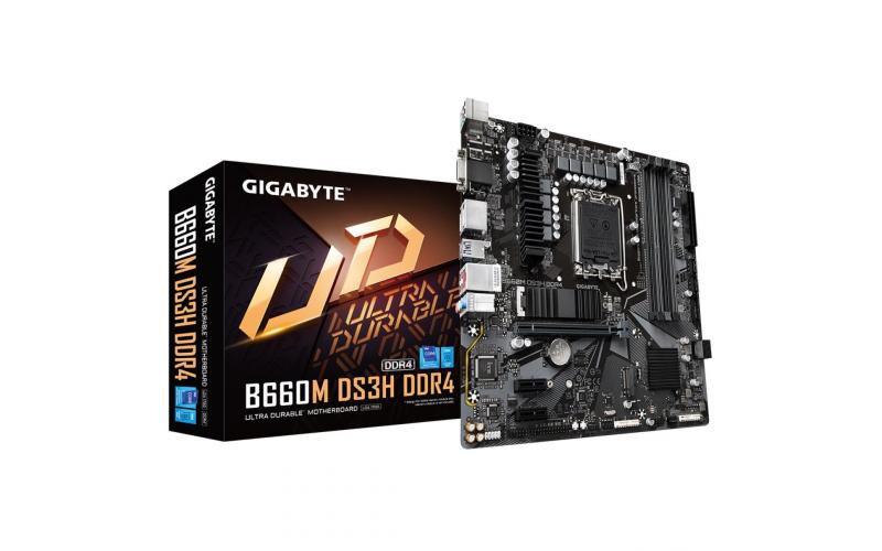 GIGABYTE B660M DS3H LGA 1700, Intel 12th, DDR4 mATX Motherboard ,M.2, PCIe 4.0, USB 3.2 Gen2 Type-C,2.5GbE LAN