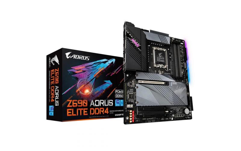 GIGABYTE Z690 AORUS Elite DDR4 LGA 1700, Intel 12th ATX Motherboard ,Quad M.2, PCIe 5.0, USB 3.2 Gen2X2 Type-C 2.5GbE LAN