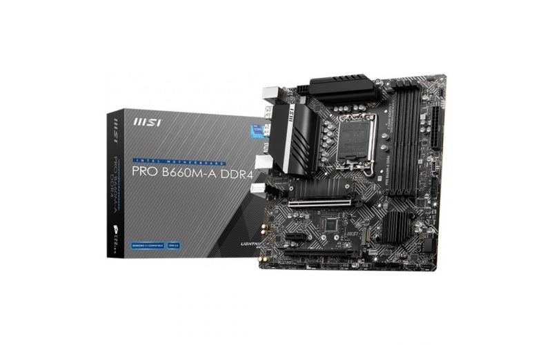 MSI PRO B660M-A LGA 1700, Intel 12th, DDR4 mATX Motherboard ,M.2, PCIe 4.0, USB 3.2 Gen2