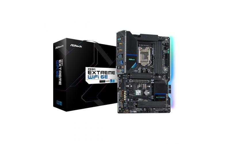 ASROCK Z590 EXTREM WIFI 6E LGA1200/ Intel Z590 GEN 4/ DDR4/ 6 SATA3/USB 3.2 Gen2/Intel® 802.11ax(WiFi 6E) + BT 5.2/7.1 CH HD Audio/ M.2/DisplayPort 1.4/ ATX Motherboard