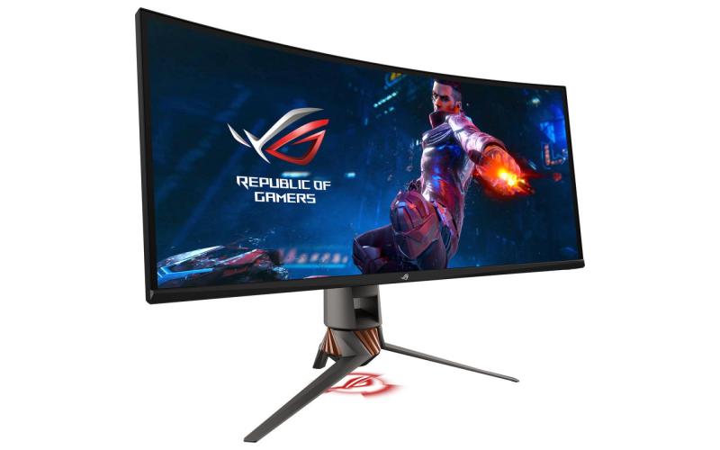 ASUS ROG SWIFT PG349Q, 34 Inch UWQHD (3440 x 1440) , IPS, 4ms (GtG), Up to 120 Hz, G-SYNC Ultimate, AuraSync, 1900R Curved Gaming Monitor