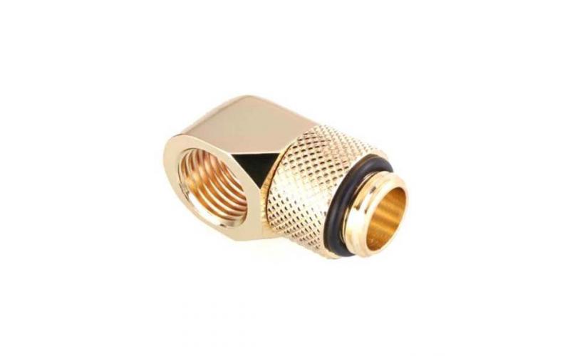 Bykski G 1/4in. Male to Female 90 Degree Rotary Elbow Fitting, Gold (B-RD90-X)