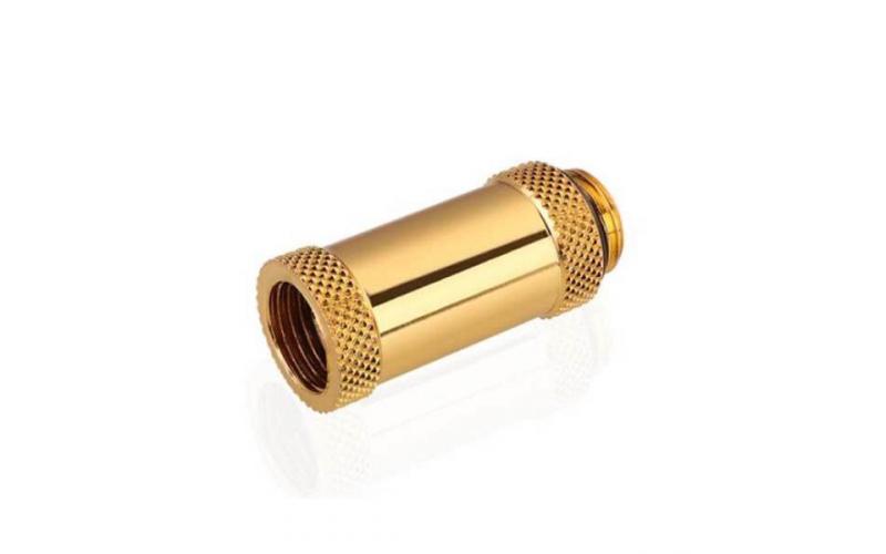 Bykski G 1/4in. Male/Female Extension Coupler, Fine Diamond Pattern 35MM Extension G1/4 Female Thread Extension, Gold (B-EXJ-35)