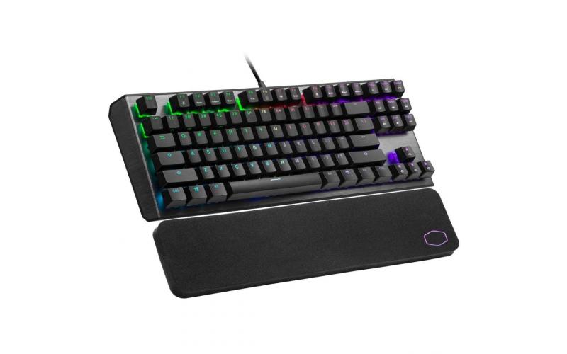 Cooler Master CK530 V2 Tenkeyless Gaming Mechanical Keyboard Red Switch On-The-Fly Controls, and Aluminum Top Plate