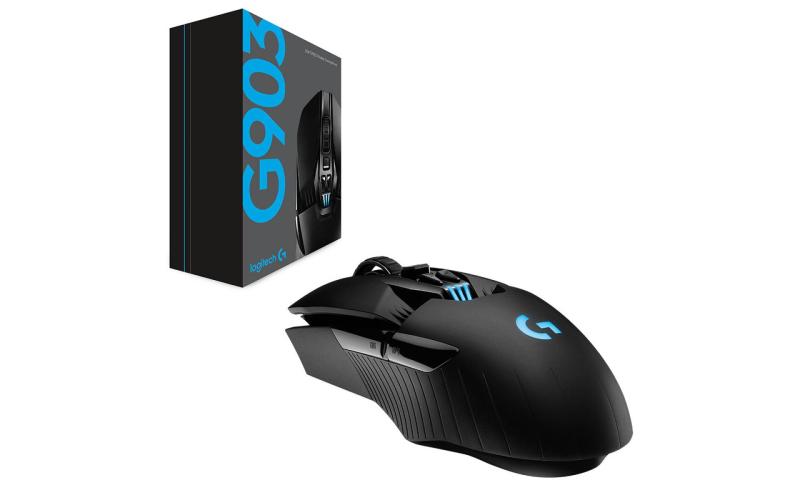 Logitech G903 Lightspeed Wireless Gaming Mouse With Hero Sensor 16,000 DPI up to 140 hours Battery Life , Black
