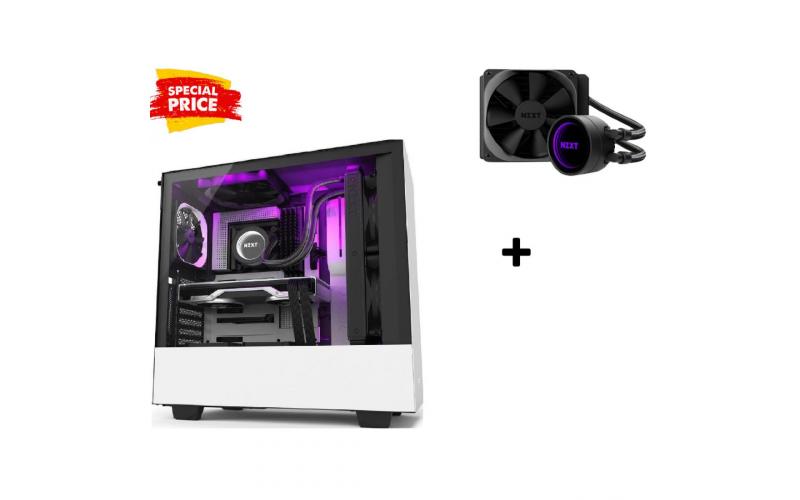 NZXT H510i MATTE (BLACK / WHITE / RED) TEMPERED GLASS GAMING CASE + NZXT M22 120MM AIO RGB WATER COOLER (BUNDLE)