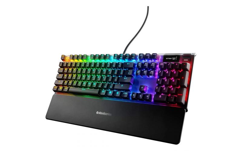SteelSeries Apex Pro Full Size RGB Mechanical Gaming Keyboard With OLED Smart Display,OmniPoint Adjustable Switches, World’s Fastest Mechanical Switches