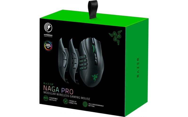Razer Naga Pro Wireless Gaming Mouse 20K DPI Chroma RGB Lighting