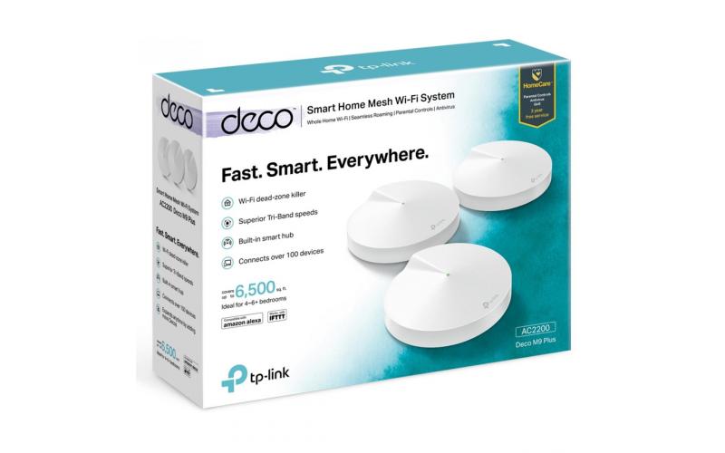 TP-Link Deco M9 AC2200 Smart Home Mesh Wi-Fi System (3-Pack)