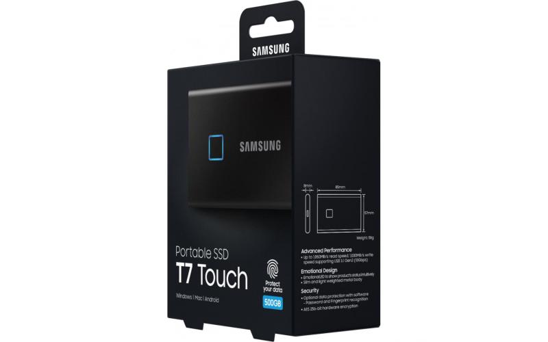 Samsung T7 500GB Touch Portable SSD USB 3.2 Black