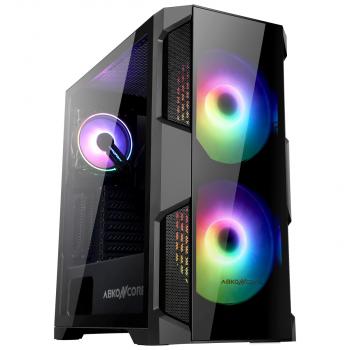 ABKONCORE Helios H500G 200mm RGB Fans & 120mm HR120 RGB Fan, Two Side Tempered Glass Case