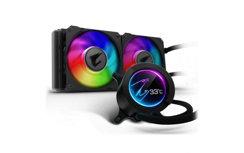 AORUS LIQUID COOLER 240, All-in-one Liquid Cooler with Circular LCD Display, RGB Fusion 2.0
