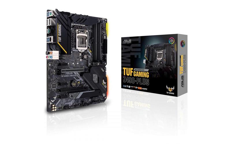 ASUS TUF GAMING Z490-PLUS LGA 1200 ATX motherboard with M.2, 14 DrMOS power stages