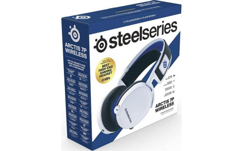 SteelSeries Arctis 7P Wireless 24-hour battery life For Ps4, Ps5 ,& PC - Lossless 2.4 GHz Wireless White Gaming Headset