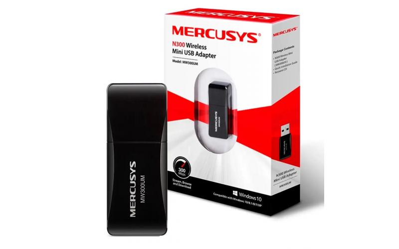 MERCUSYS MW300UM Wi-Fi Dongle 300Mbps Wireless Mini USB WiFi Adapter for PC/Desktop/Laptop