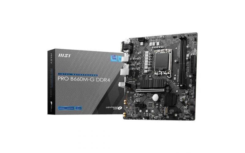 MSI PRO B660M-G DDR4 12th Gen Intel Core PCIe 4 2.5G LAN 2x M.2 Slots USB 3.2 Mainboard
