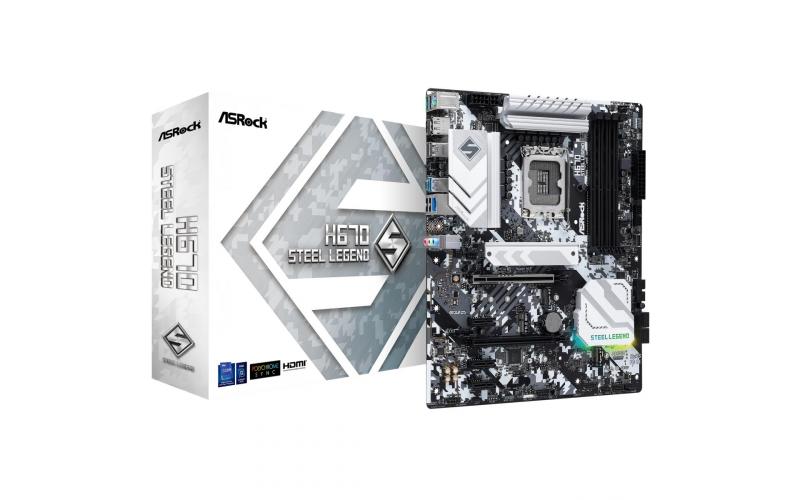 ASRock H670 STEEL LEGEND D4 Intel 12th Gen Motherboard PCIe 5.0 DDR4 3xM.2 slots USB Type-C