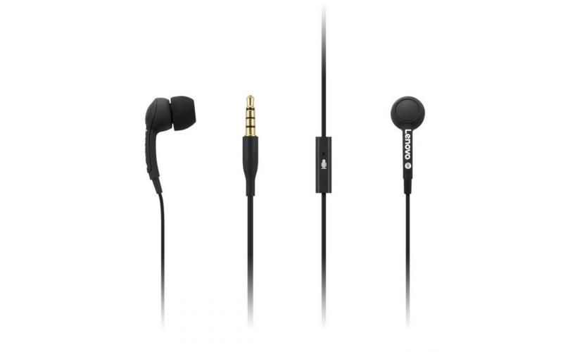 Lenovo 100 in-Ear Headphone Wired w/ Mic Noise Isolating 3 Ear Cup Sizes, Windows, Mac, Android