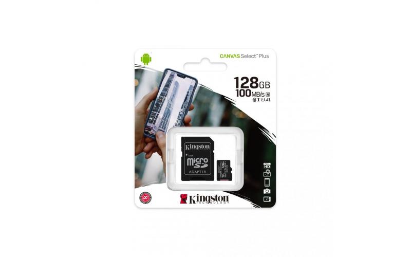Kingston Canvas Select Plus microSD Card 128GB + SD Adapter