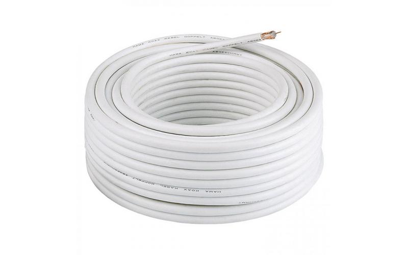 Coaxial RG58 Cable Black 100m with Power Cable- White