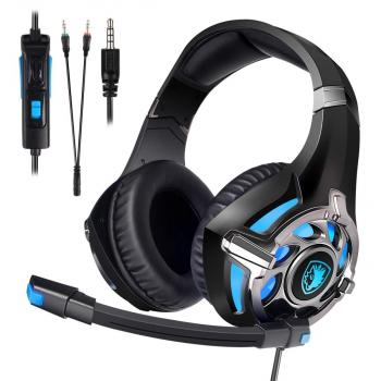 Sades SA822 Gaming Headset Over-Ear Gaming Headphone for PS4, Xbox One PC Computer Mobile Phone (Blue)