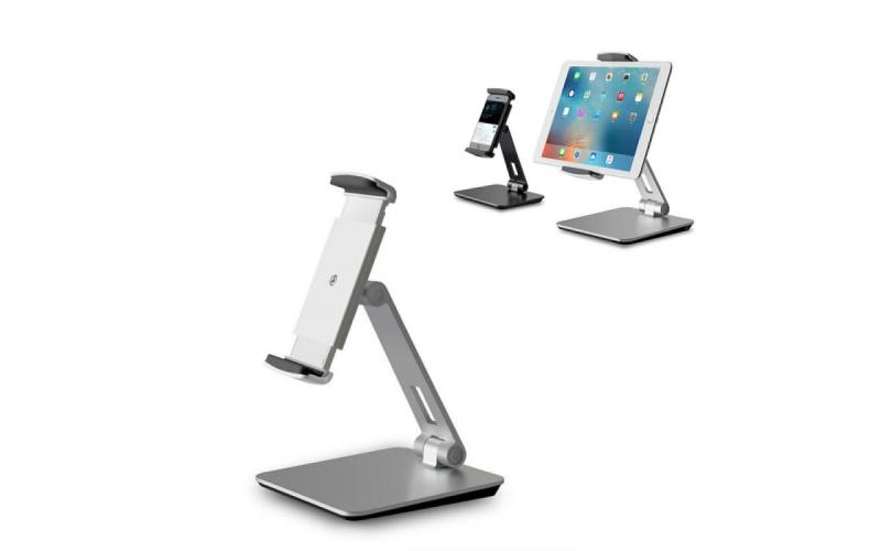Universal AP-7X Aluminum Stand Desk for 4.7-9.7 inch Phone & Tablet PC (Silver & White)