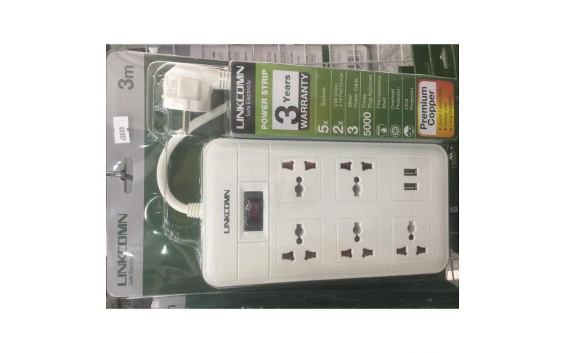 Linkcomn LC-PS513 GER 3M 5-Sockets 2-USB