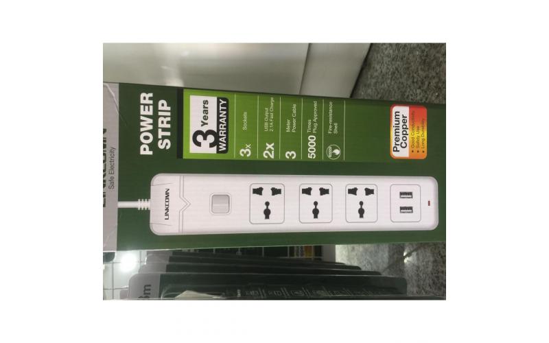 Linkcomn Lc-Ps303 Eu 3m 3-Sockets 2-Usb