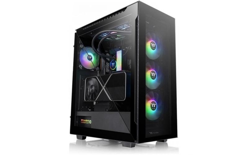 Thermaltake Divider 500 w/ 3x120mm ARGB Front + 1x 120mm Rear Fans + 2 Symmetrical Triangular Panels - Black