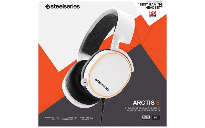 SteelSeries Arctis 5 (2019 Edition) RGB Illuminated - White Edition