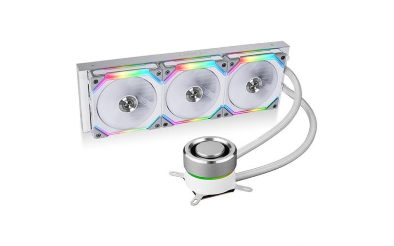 LIAN LI Galahad 360mm (White) ARGB AIO UNI FAN SL Edition CPU Cooler w/ High End Pump & Tuping (LGA 1700 Support 12th Gen)