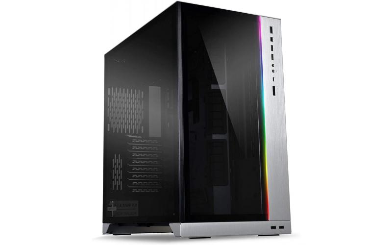 Lian Li O11 Dynamic XL ROG Certified (Silver) Mid Tower Tempered Glass Gaming Case w/ ARGB Front Bar