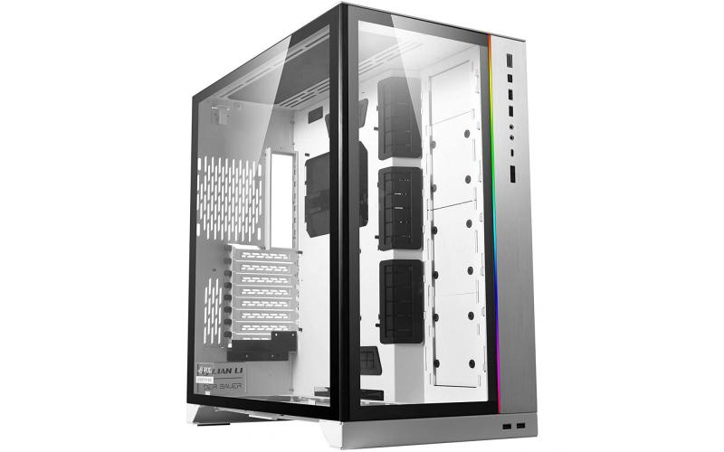 Lian Li O11 Dynamic XL ROG Certified (White) Mid Tower Tempered Glass Gaming Case w/ ARGB Front Bar