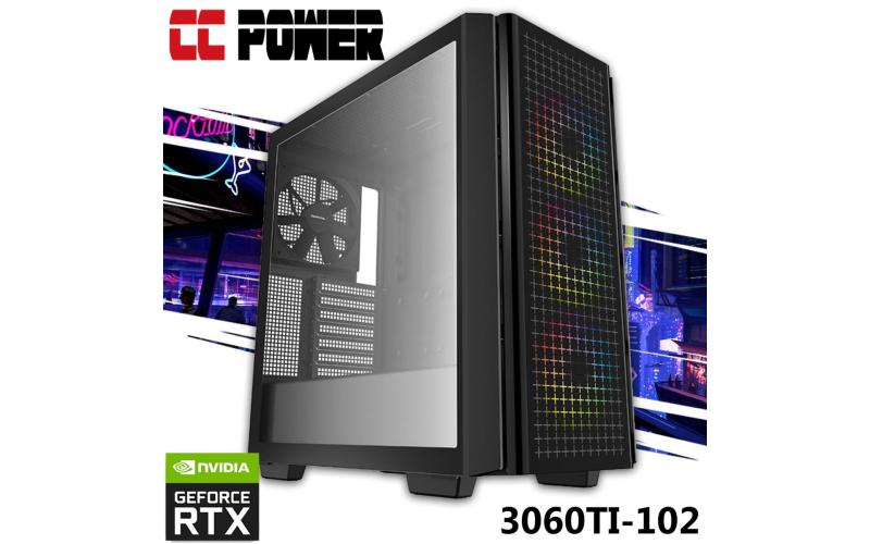 CC Power 3060TI-102 Gaming PC 5Gen AMD Ryzen 5 w/ RTX 3060 TI Custom Air Cooler