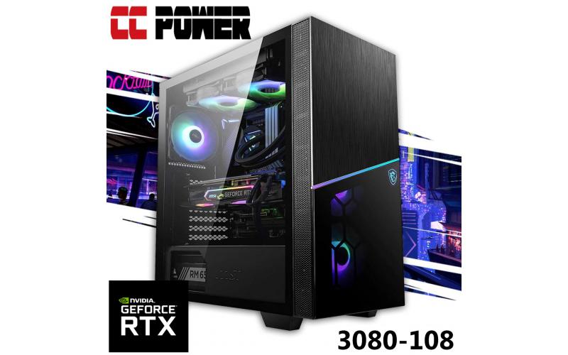 CC Power 3080-108 Gaming PC 12Gen Core i7 12-Cores w/ RTX 3080 10GB  + Liquid Cooler