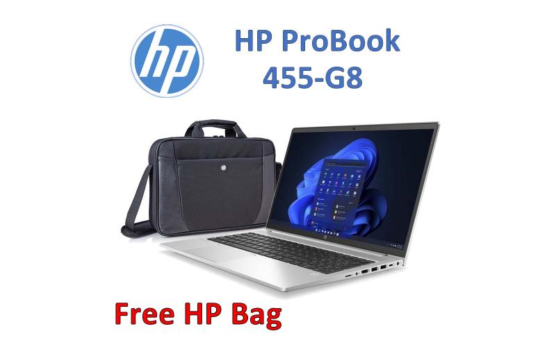 HP ProBook 455 G8 With Ryzen 7 5800U 8GB Ram 512GB SSD Storage AMD Radeon 45N87ES + HP Free Bag !!