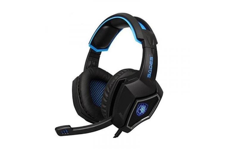 SADES Spirit Wolf 2 Jack ( Dual Channel ) Computer Gaming Headset with Microphone ,Over-The-Ear Noise Isolating ,Breathing LED Light for PC Gamers