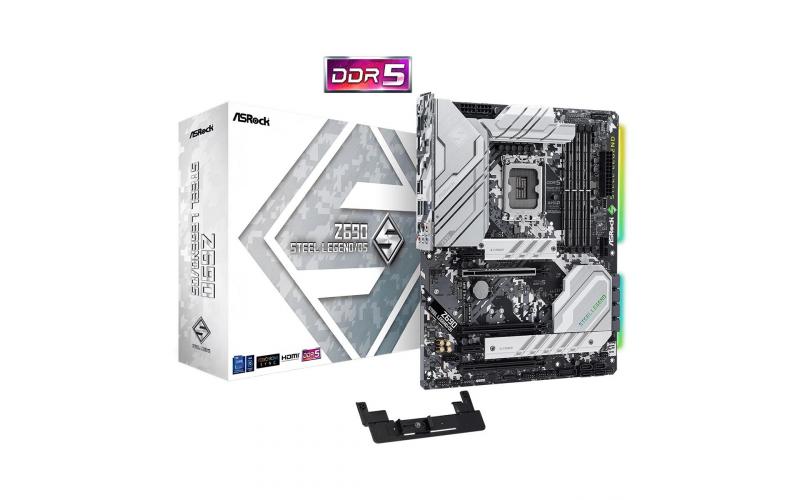 ASROCK Z690 STEEL LEGEND LGA 1700, Intel 12th, DDR5 ATX Motherboard ,M.2, PCIe 5.0, USB 3.2 Gen2X2 Type-C, 2.5GbE LAN