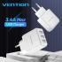 Vention Mobile Phone Charger 3 USB Port Charger Wall Charger EU Adapte – DC5307-W