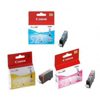 
Canon CLI-521 Cyan-Magenta-Yellow Ink Cartridges