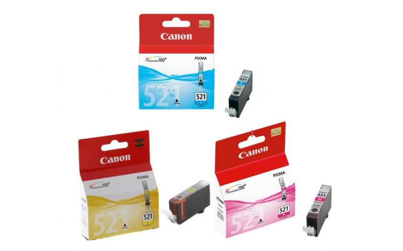 Canon CLI-521 Cyan-Magenta-Yellow Ink Cartridges