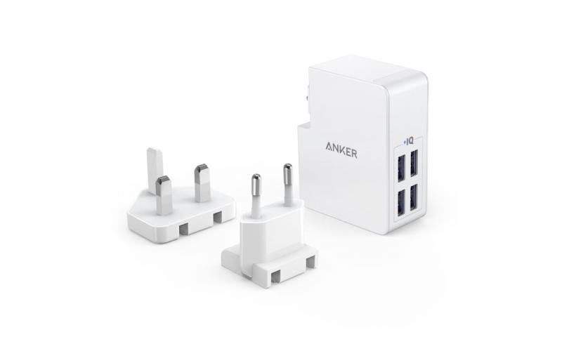 Anker PowerPort 4 Lite 4 Ports Wall Charger 8A 27W WHITE A2042L21