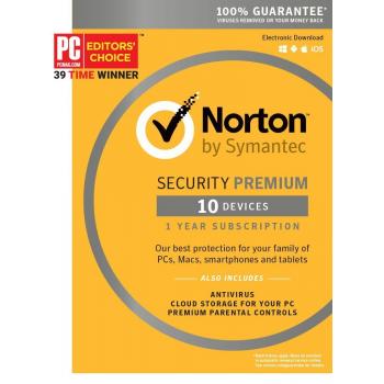 
Symantec Norton Security ( Premium – 10 Devices ) 1 Year Subscription
