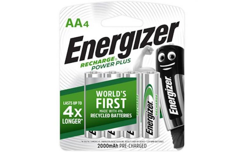 Energizer Recharge: 2000mAh  AA – 4 Pack