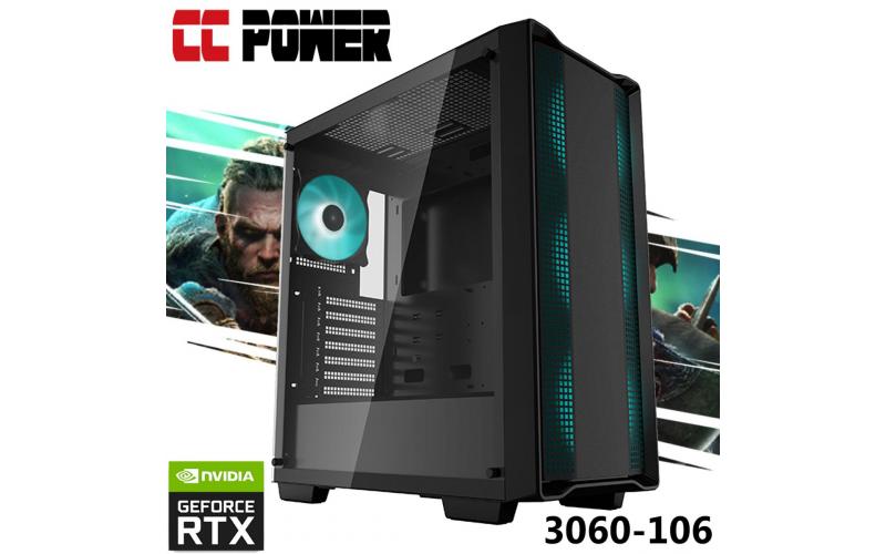 CC Power 3060-106 Gaming PC 5Gen AMD Ryzen 5 6-Cores w/ RTX 3060 Custom Air Cooler