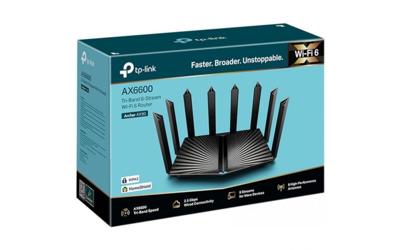 TP-Link Archer AX90 WiFi 6 AX6600 Smart WiFi Router Gigabit Tri-Band