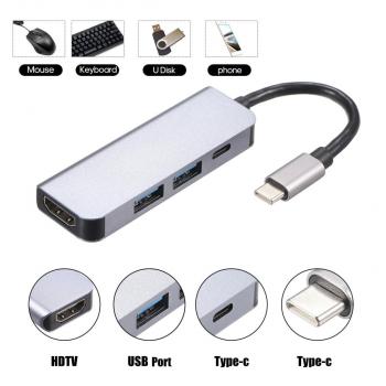 CONVERTER TYPE C TO TYPE C+2USB+HDMI (docking station)