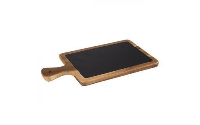 Store & More Serving Wood Board With Slate Tray